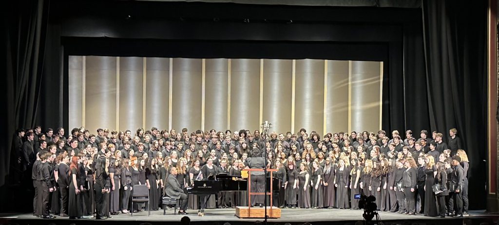 a choir is seen