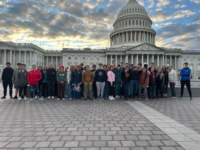 Students in front of the Capitol building