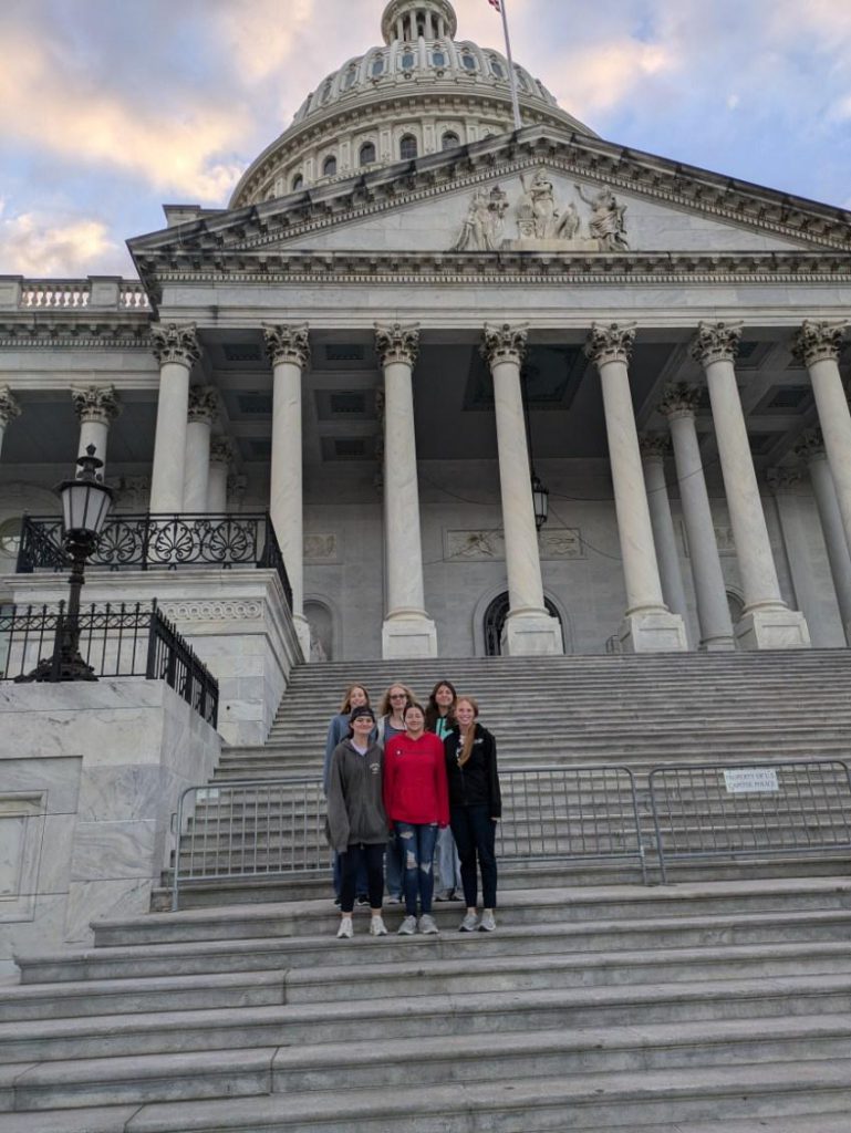 Students on steps